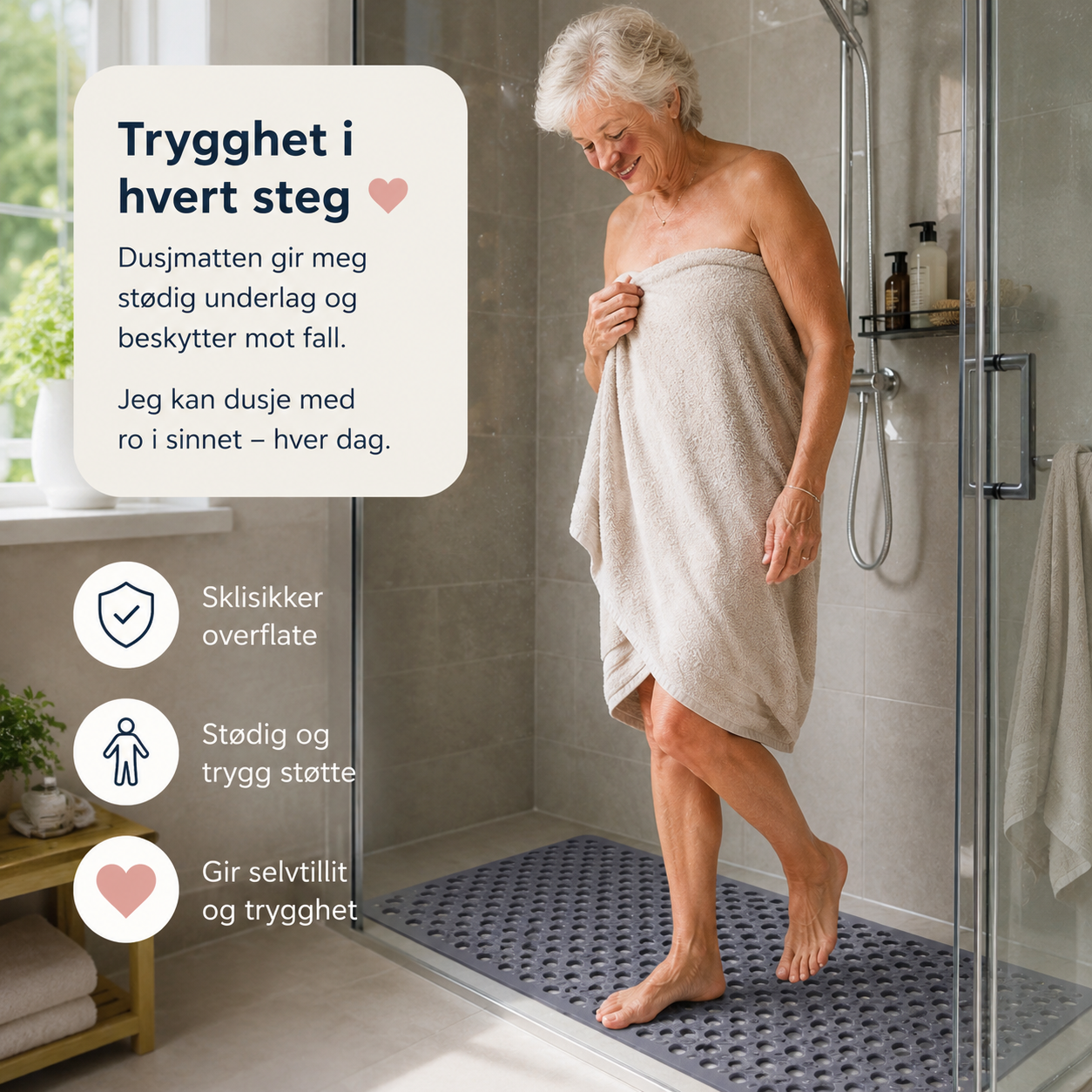 Gripora™ – Dusjmatten som holder seg på plass